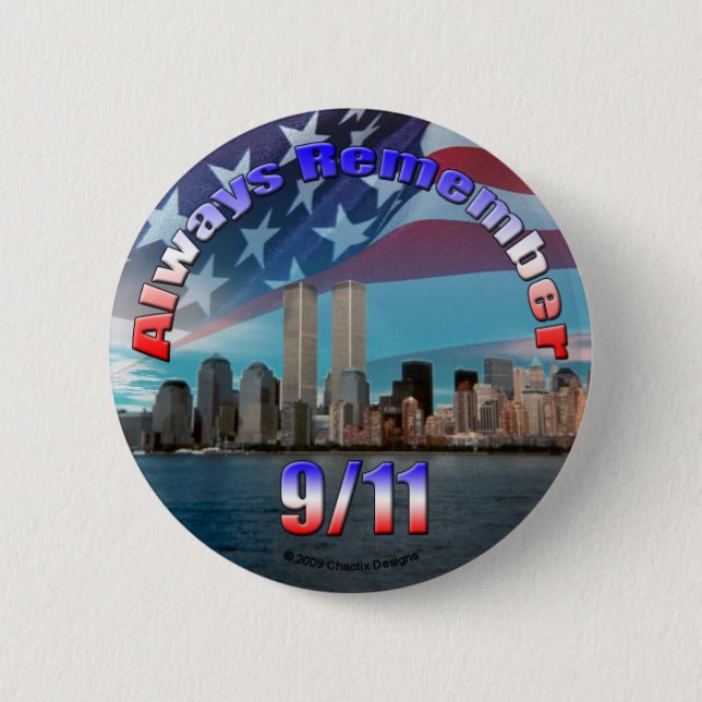 Always Remember 9/11 Button (Front)