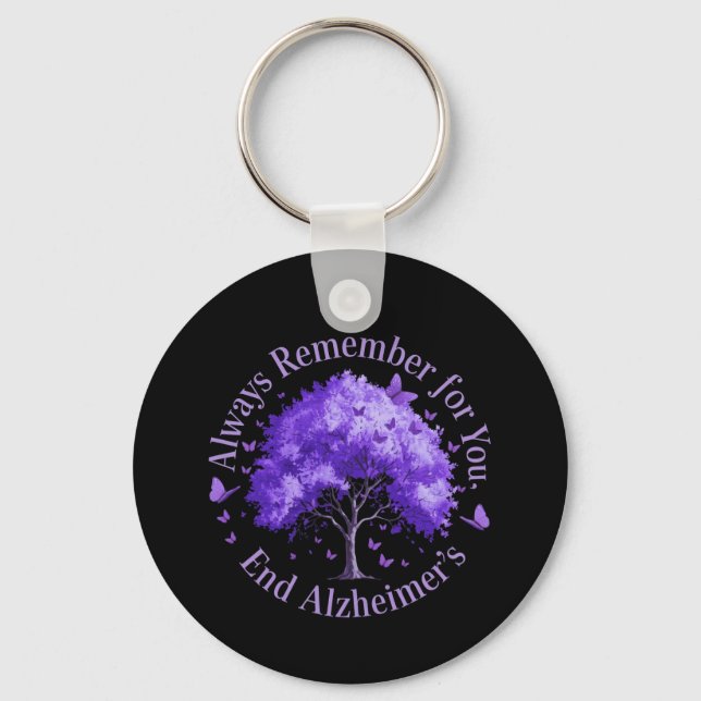 Always Remember: For You, End Alzheimer's  Keychain (Front)