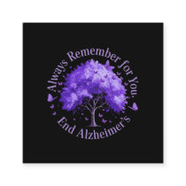 Always Remember: For You, End Alzheimer's  Square Business Card
