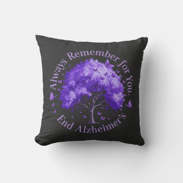 Always Remember: For You, End Alzheimer's  Throw Pillow (Front)
