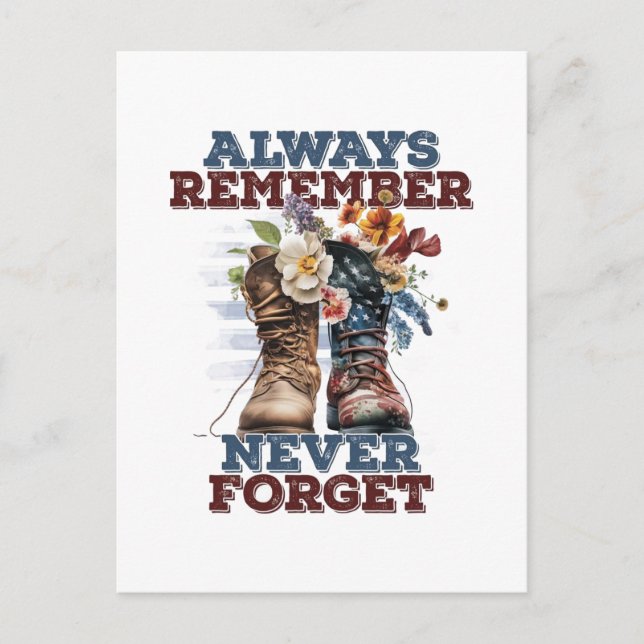 Always remember never forget memorial day 2025 postcard (Front)