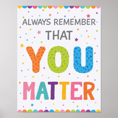 Always Remember That You Matter Classroom Poster
