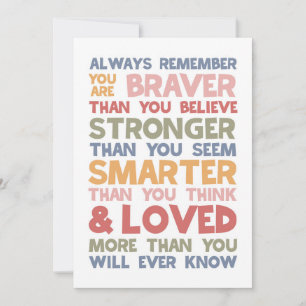 Always Remember You Are Braver Holiday Card