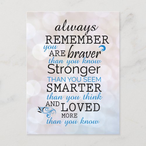 Always Remember You Are Braver Postcard