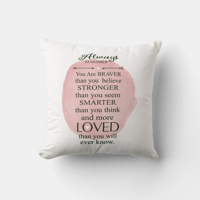 Always Remember You Are Loved More Than You Know Throw Pillow (Front)