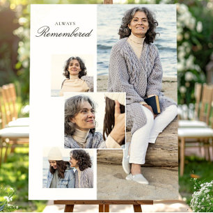  Always Remembered, Funeral Photo Collage White Foam Board