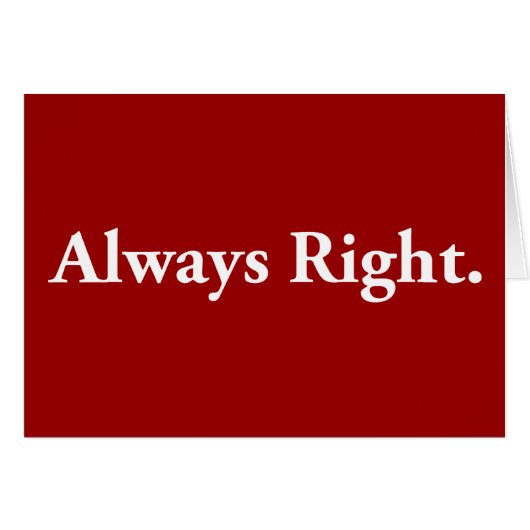 Always Right. Cards (Front Horizontal)