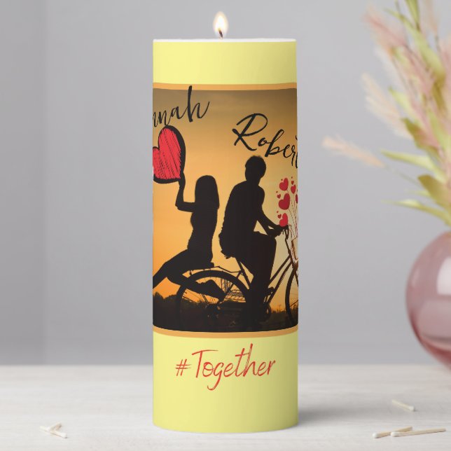 Always Romantic Love Pillar Candle (In Situ)