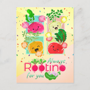 Always Rooting for You Motivational Quote Pun Postcard