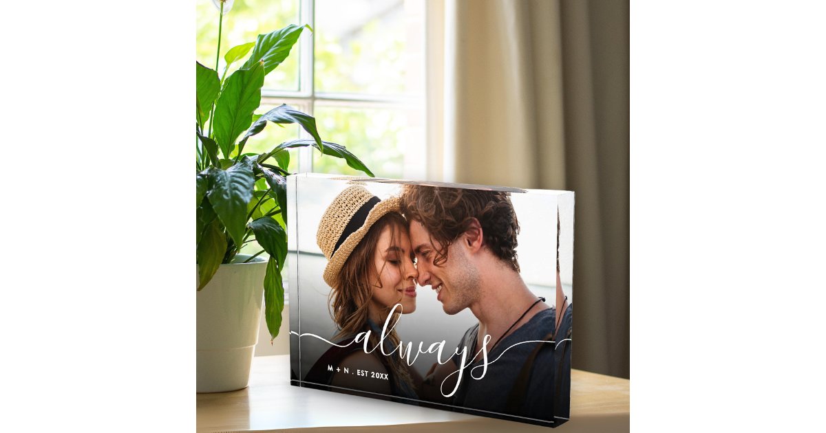 Always Script Overlay Personalized Couples Photo | Zazzle