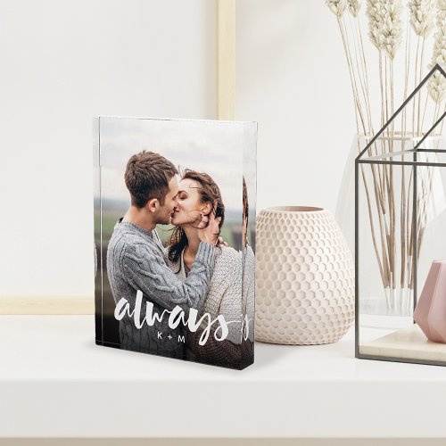 Always Script Overlay Personalized Couples Photo Block