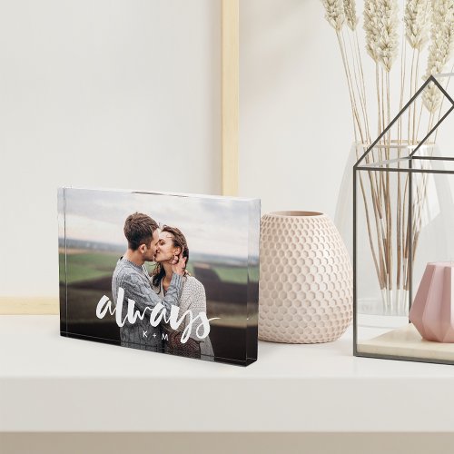 Always Script Overlay Personalized Couples Photo Block