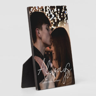 Always Script Personalized Couples Photo Plaque