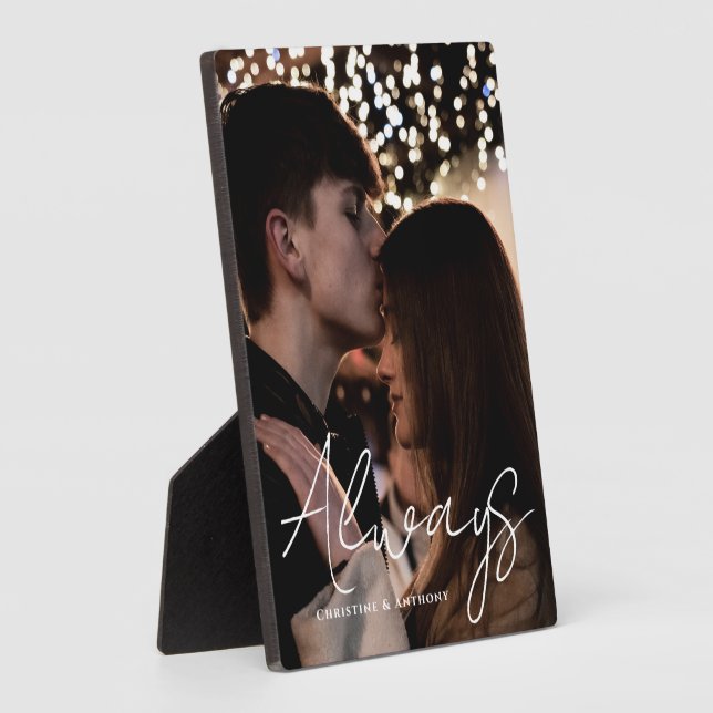 Always Script  Personalized Couples Photo Plaque (Side)