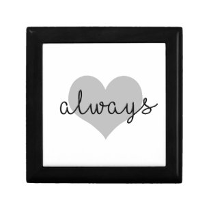 always simple modern heart black white keepsake box