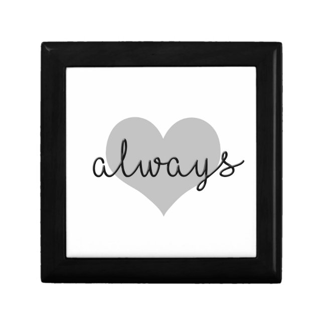 always simple modern heart black white keepsake box (Front)
