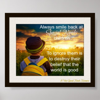 Always Smile Back Special Need Children Poster