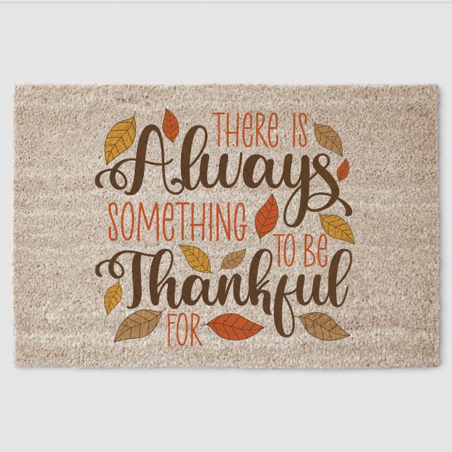 Always Something To Be Thankful For Fiber Doormat (Front)