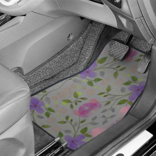 always stay positive stylish watercolor floral  car floor mat
