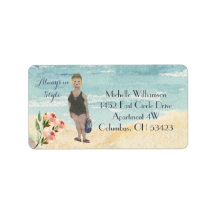 Always Stylish Glam Lady Beach Return Address 