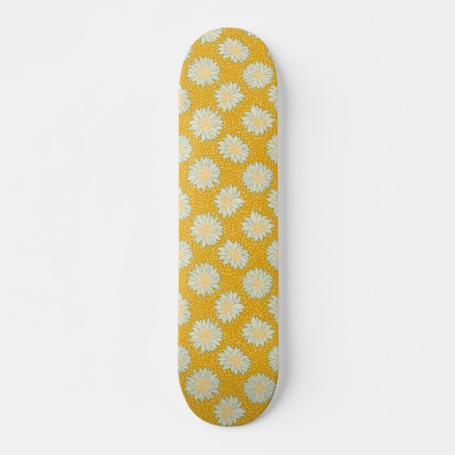 Always sunflowers yellow skateboard (Front)