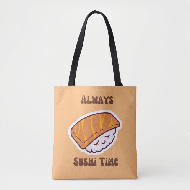 Always Sushi Time Kawaii Sushi tote bag (Front)