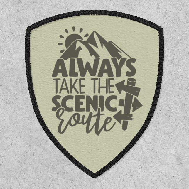 Always Take The Scenic Route Hiking Patch (Front)