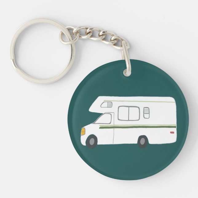 ALWAYS TAKE THE SCENIC ROUTE Motorhome Camping RV Keychain (Front)