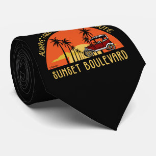 ALWAYS TAKE THE SCENIC ROUTE SUNSET BOULEVARD NECK TIE