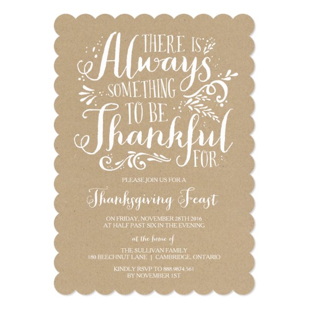 Always Thankful | Kraft Thanksgiving Invitation