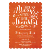 Always Thankful | Linen Thanksgiving Invitation
