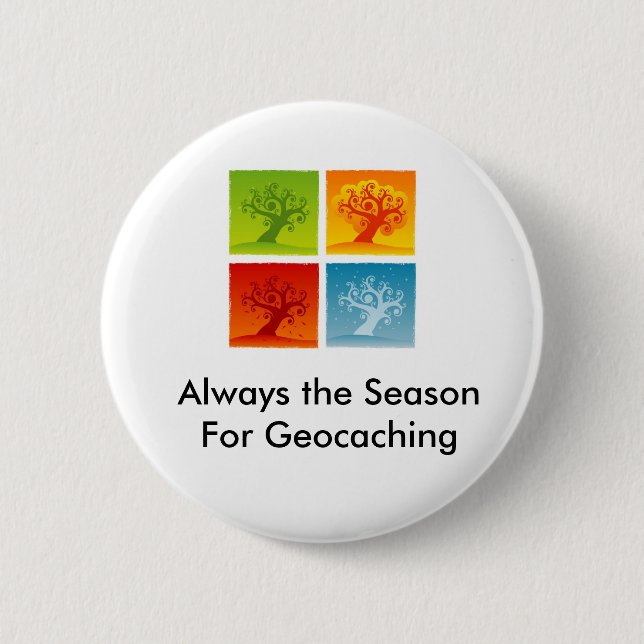 Always the Season For Geocaching GeoSwag Pin (Front)