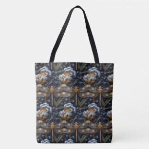 Always Thinking Inn Dragonfly Large Shoulder Tote Bag