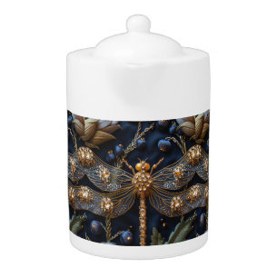 Always Thinking Inn Dragonfly Porcelain Teapot