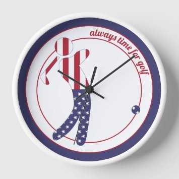 Always Time for Golf - American Flag Golf Player