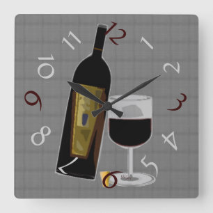 Always time for Wine Square Wall Clock