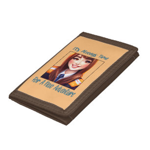 Always Time New Adventure-Long Straight Redhead Tri-fold Wallet