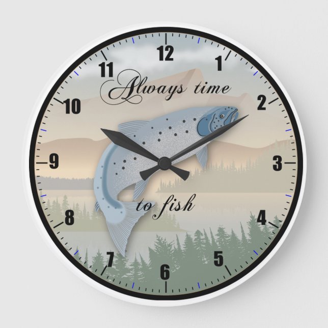 "Always Time to Fish" Wall Clock (Front)