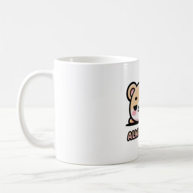 Always Tired Funny Coffee Mug – Cute Sleepy Kawaii (Left)