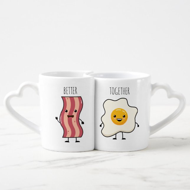 Always Together: BFF Ketchup & Mustard Coffee Mug Set (Back Nesting)
