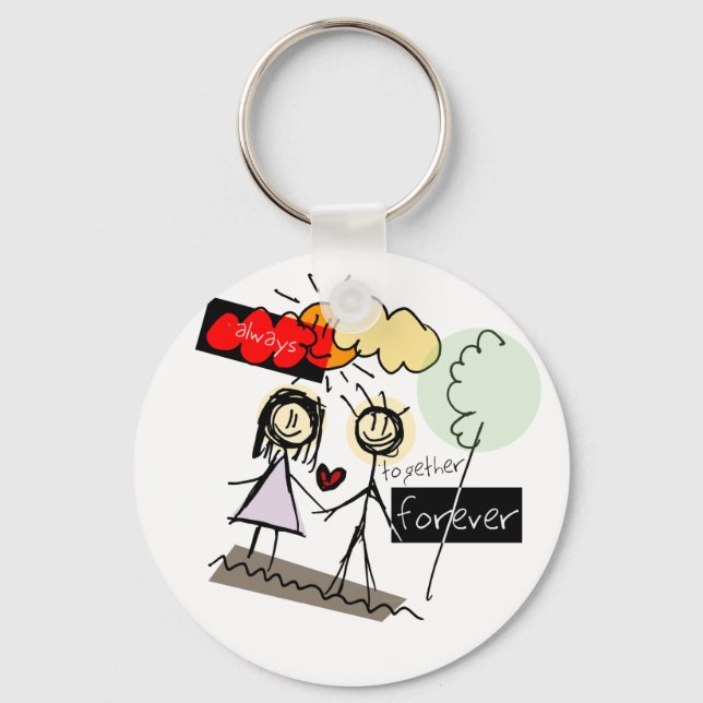"Always Together Forever" Fun Art Products Keychain (Front)