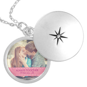 Always Together Modern Custom Photo Romantic Silver Plated Necklace