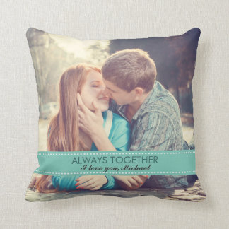 Always Together Modern Custom Photo Romantic Throw Pillow
