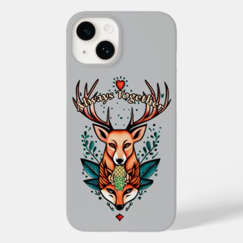 Always together stag and vixen tattoo style  Case_Mate iPhone 14 case