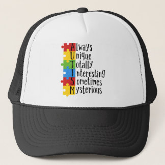 always unique autism awarenes trucker hat