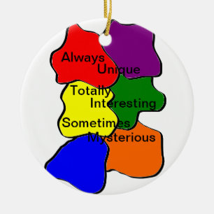 Always Unique Autism Round Ceramic Ornament