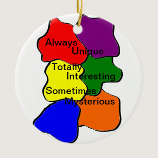 Always Unique Autism Round Ceramic Ornament