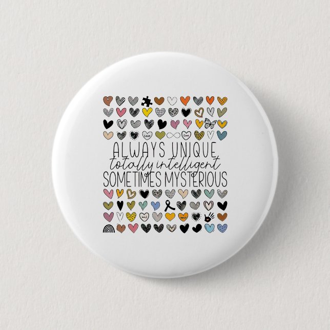 Always Unique Totally Intelligent Sometimes Myster Button (Front)