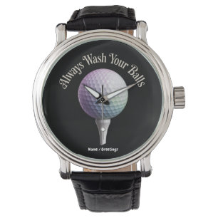 Always Wash Your Balls Funny Golf Sports Gift Watch
