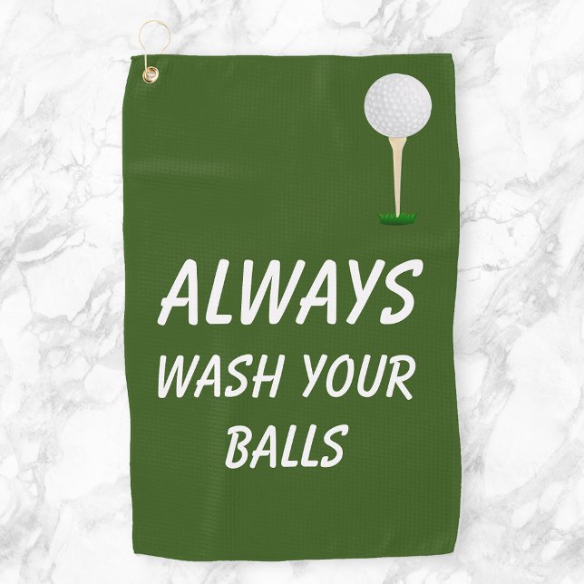 Always Wash Your Balls Golf Funny Humor Golf Towel (Creator Uploaded)
